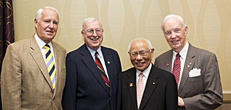 The PolioPlus seminar was given a sense of urgency with the participation of Past RI President Carl-Wilhelm Stenhammar, Past RI President Jim Lacy, current President Sakuji Tanaka and Past RI President Wilf Wilkinson.